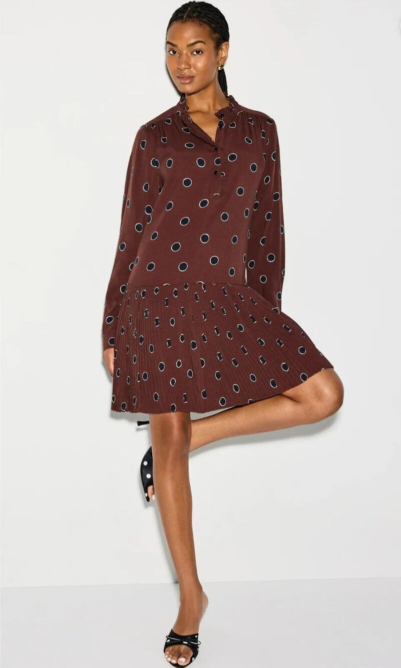 Kate Spade New York Pleated Flounce Shirt Dress Women Size XXS
